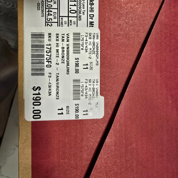 Vans Men's Sk8-Hi Dr MTE-2 Pop Lace Tan Brown All Weather Boots Size 10 NEW - Picture 8 of 8